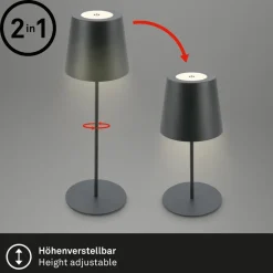 LED tafellamp 7508015, antraciet 2.700 K IP44 Touchdim