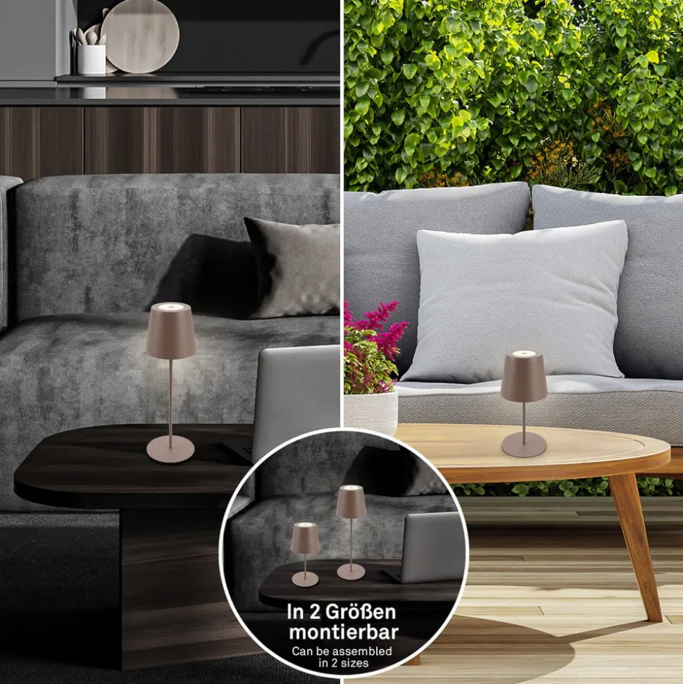 LED tafellamp 7508012, bruin, 2.700 K IP44 touchdimmer