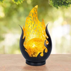 LED tafellamp 36534, zwart, goud, metaal, glas