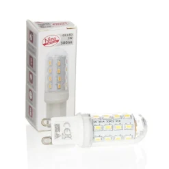 LED tafellamp Alisa met voet in houten optiek