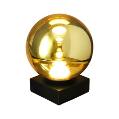 LED tafellamp Altaïr, goudkleurig, hoogte 18 cm glas 3.000 K