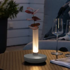 LED tafellamp Biarritz, IP54, accu, CCT, wit