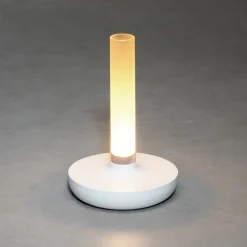 LED tafellamp Biarritz, IP54, accu, CCT, wit