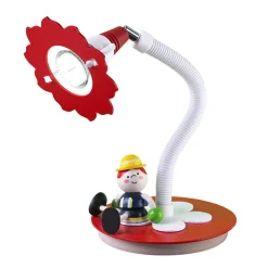 LED tafellamp Brandweerman Fred, rood-wit