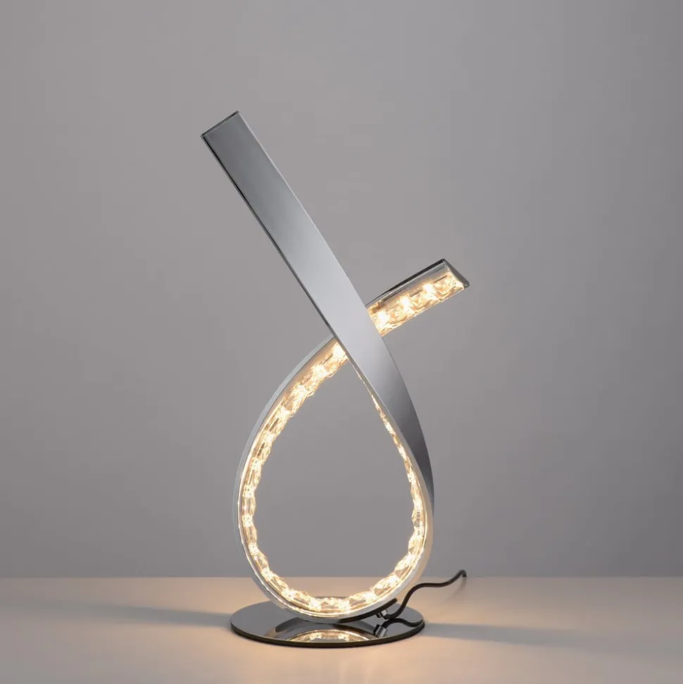 LED tafellamp Brilla, dimbaar, chroom