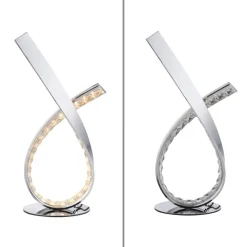 LED tafellamp Brilla, dimbaar, chroom