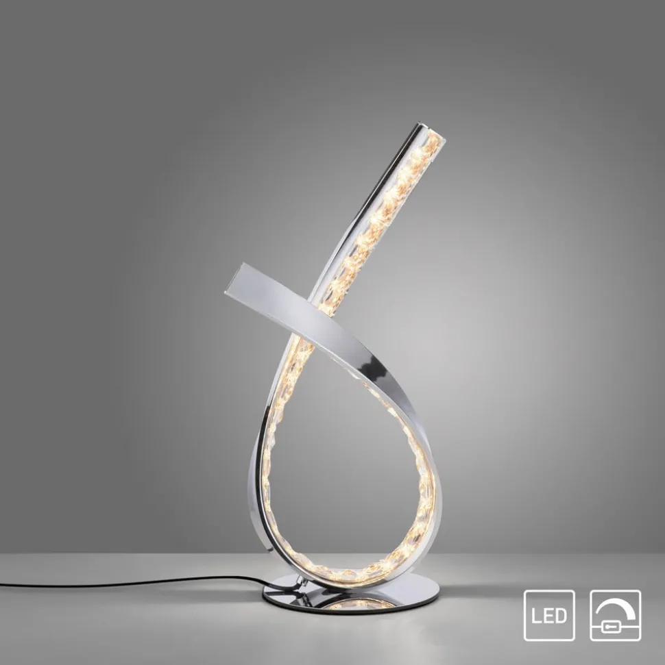 LED tafellamp Brilla, dimbaar, chroom