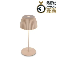 LED tafellamp Brilo unplugged Riffle, 20 cm, beige