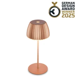 LED tafellamp Brilo unplugged Riffle, 20 cm, koper