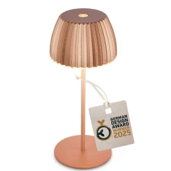 LED tafellamp Brilo unplugged Riffle, 20 cm, koper