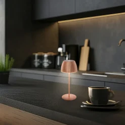 LED tafellamp Brilo unplugged Riffle, 20 cm, koper