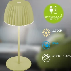 LED tafellamp Brilo zonder stekker Riffle, 20 cm, groen