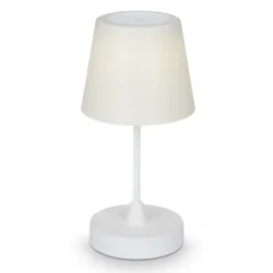 LED tafellamp Campi, oplaadbare batterij, dimbaar, wit