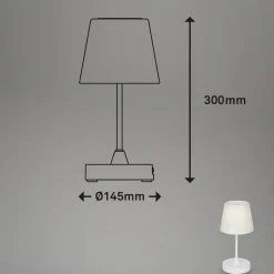 LED tafellamp Campi, oplaadbare batterij, dimbaar, wit