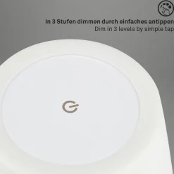 LED tafellamp Campi, oplaadbare batterij, dimbaar, wit