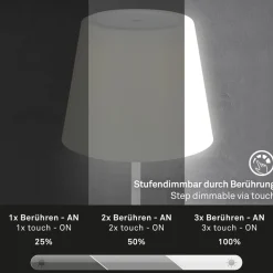 LED tafellamp Campi, oplaadbare batterij, dimbaar, wit