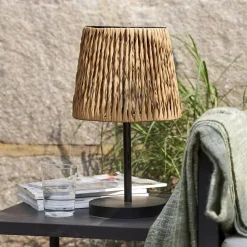 LED tafellamp Cesta 48cm bruin/zwart kunststof/metaal