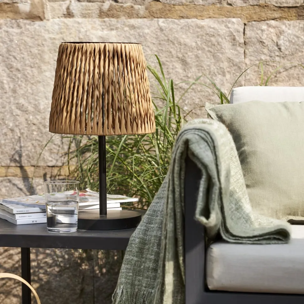 LED tafellamp Cesta 48cm bruin/zwart kunststof/metaal