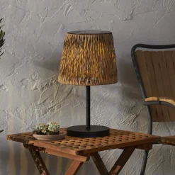 LED tafellamp Cesta 48cm bruin/zwart kunststof/metaal