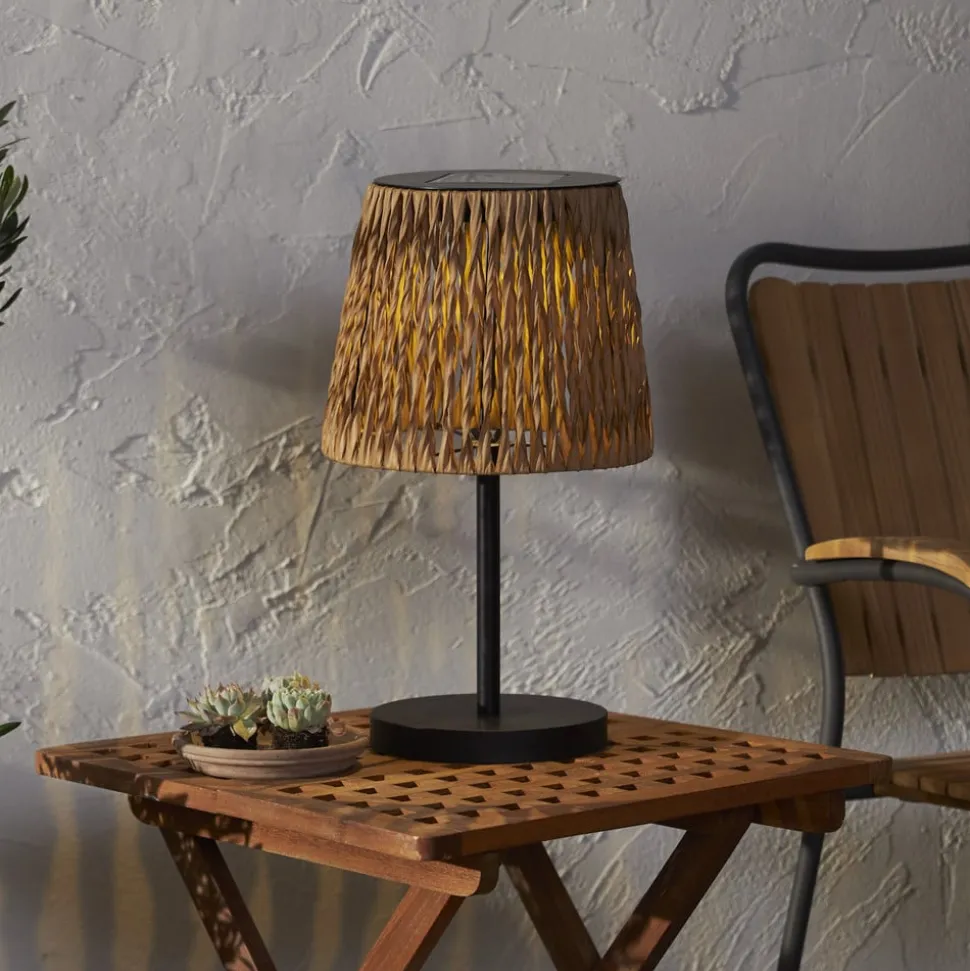 LED tafellamp Cesta 48cm bruin/zwart kunststof/metaal