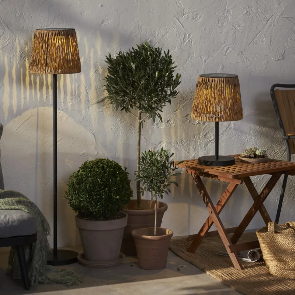 LED tafellamp Cesta 48cm bruin/zwart kunststof/metaal