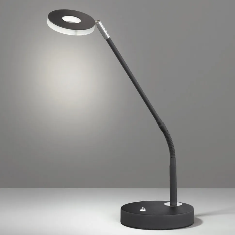 LED tafellamp Dent, dimbaar, CCT, 6W, zwart