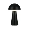 LED tafellamp Fungo, oplaadbaar, zwart