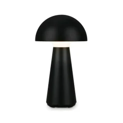 LED tafellamp Fungo, oplaadbaar, zwart
