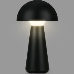 LED tafellamp Fungo, oplaadbaar, zwart