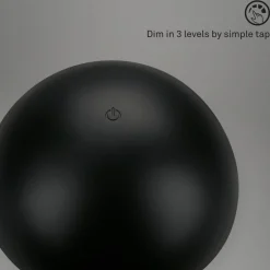 LED tafellamp Fungo, oplaadbaar, zwart