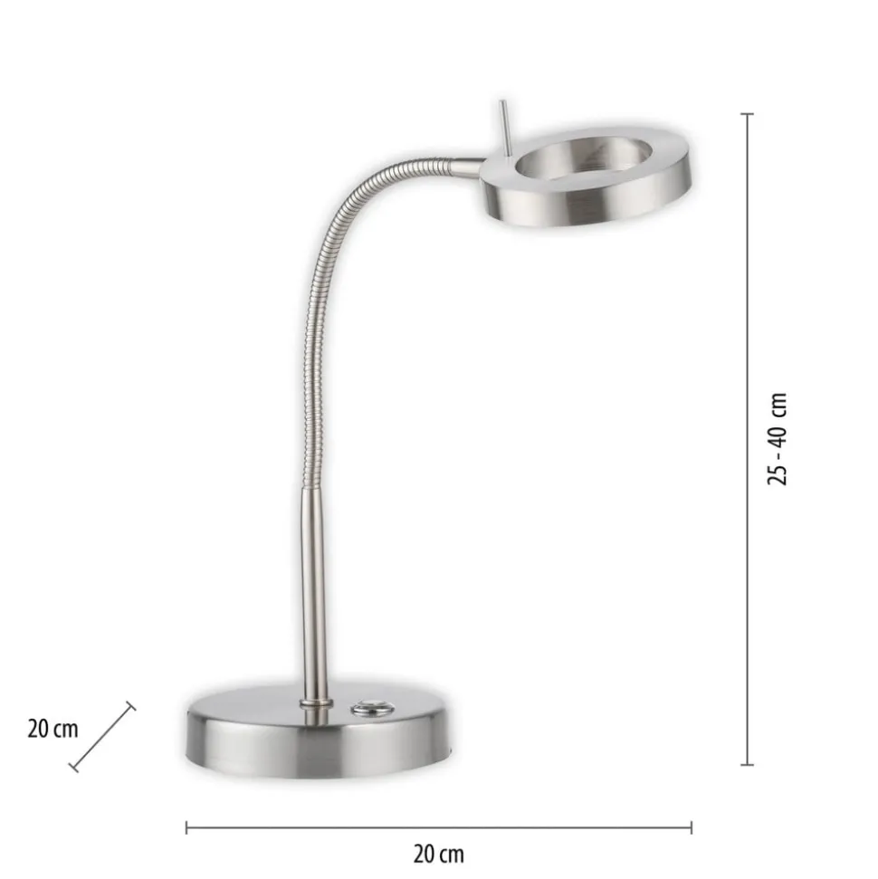 LED tafellamp Hensko met flexibele arm touchdimmer