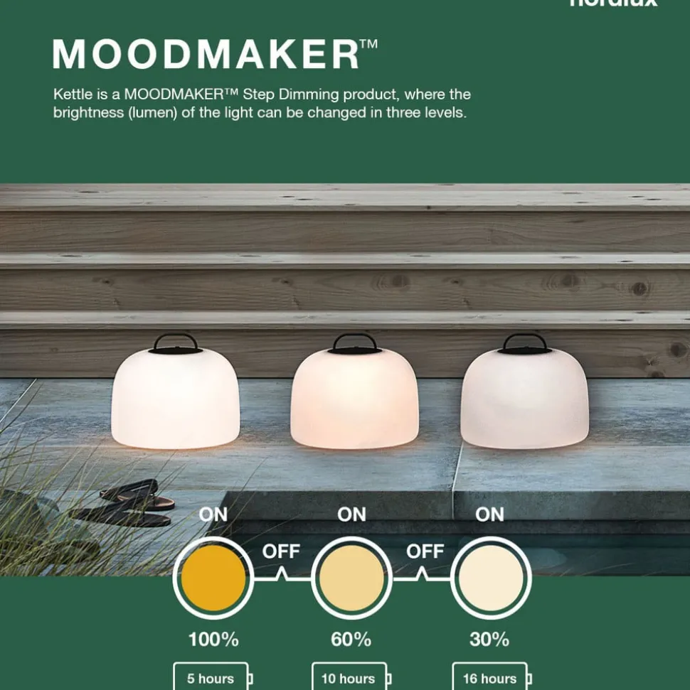 LED tafellamp Kettle Tripod metaal, kap 36cm