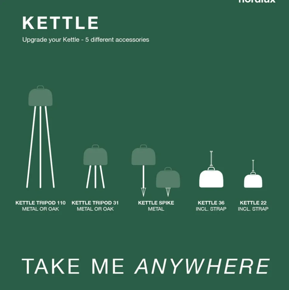 LED tafellamp Kettle Tripod metaal, kap 36cm