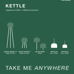 LED tafellamp Kettle Tripod metaal, kap 22cm