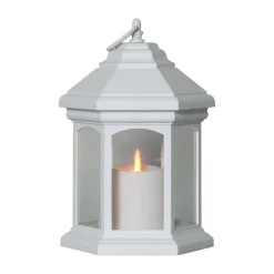 LED tafellamp Linta in lantaarnvorm, wit