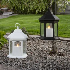 LED tafellamp Linta in lantaarnvorm, wit