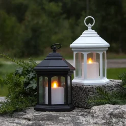 LED tafellamp Linta in lantaarnvorm, wit