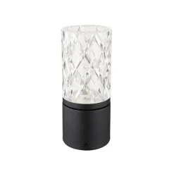 LED tafellamp Lunki, mat zwart, hoogte 19 cm, CCT