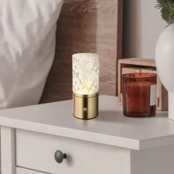 LED tafellamp Lunki, messingkleurig, hoogte 19 cm, CCT