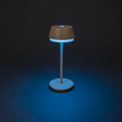 LED tafellamp Lyon, zandkleurig, IP54, dimmer, CCT, RGB