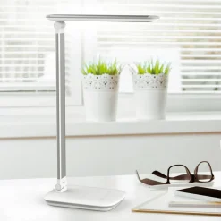 LED tafellamp MAULjazzy, wit, hoogte 43 cm, dimbaar USB-poort