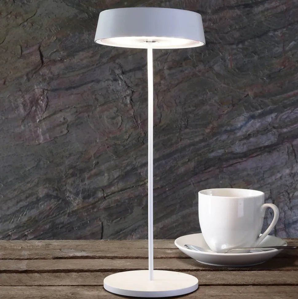 LED tafellamp Miram met accu, dimbaar, wit