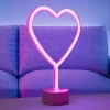 LED tafellamp Neon Hart, op batterijen