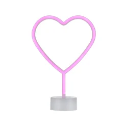 LED tafellamp Neon Hart, op batterijen