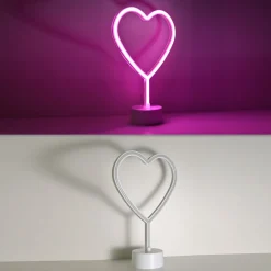 LED tafellamp Neon Hart, op batterijen