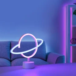 LED tafellamp Neon Saturn, op batterijen