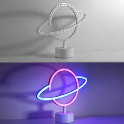 LED tafellamp Neon Saturn, op batterijen