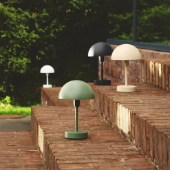 LED tafellamp op accu Ellen To-Go, olijfgroen, aluminium