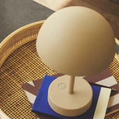 LED tafellamp op accu Ellen To-Go, beige, aluminium