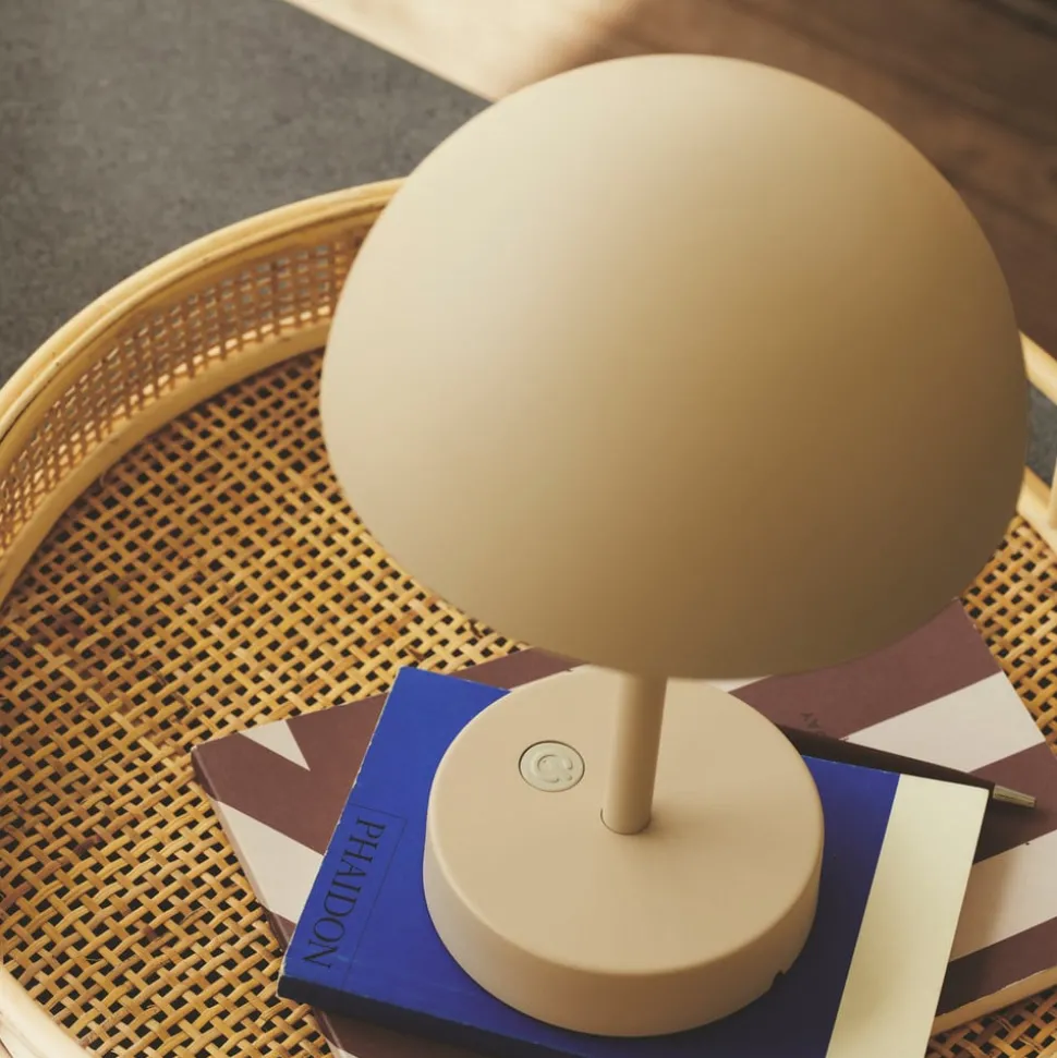 LED tafellamp op accu Ellen To-Go, beige, aluminium